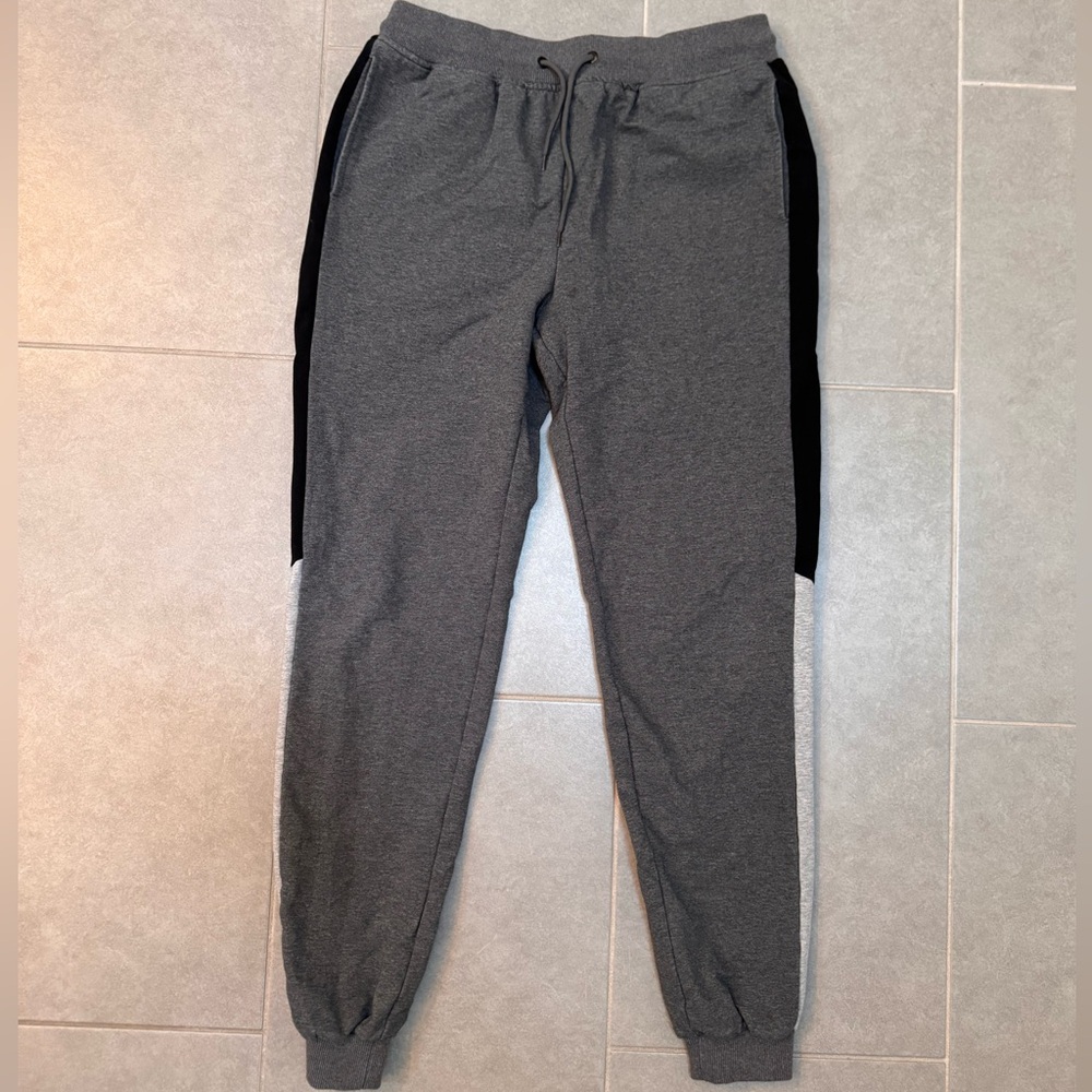 Gray Men's Jogger Pants with black and white detail on sides